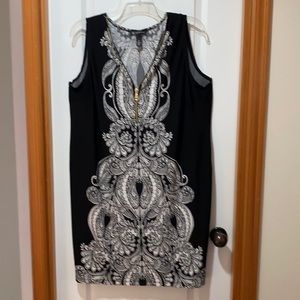 INC dress, Black & White, gold zip front, size 2X